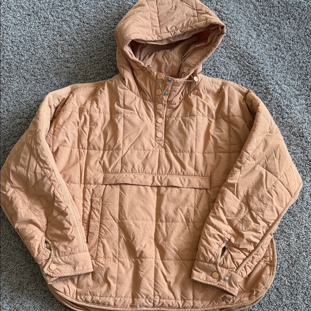 Quilted Hooded Pullover Jacket